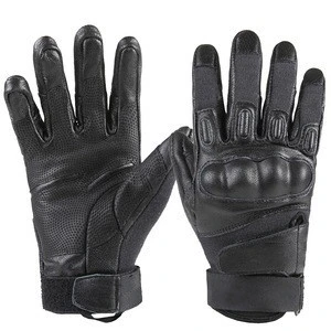 Wholesale men military issue black leather gloves army tactical airsoft combat police gloves manufacturer
