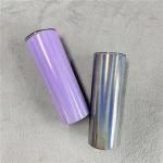 Wholesale Mixed Color 20oz 600ml Stainless Steel Rainbow shimmer Glitter skinny sublimation tumbler For Drinking