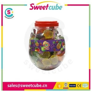 wholesale mixed fruit shape color jelly candy in bottle