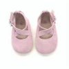 wholesale pink soft suede leather ballet girl mary jane baby shoes