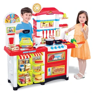 Wholesale pretend play toy kitchen simulation series kitchen play set cash register toy for kids