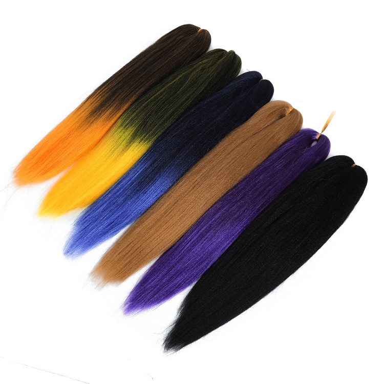 wholesale private label hot water setting prestretched easy braid bulk synthetic yaki colored ombre pre stretched braiding hair