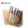 Wholesale professional stainless steel 6pcs kitchen knife set with 2 accessories