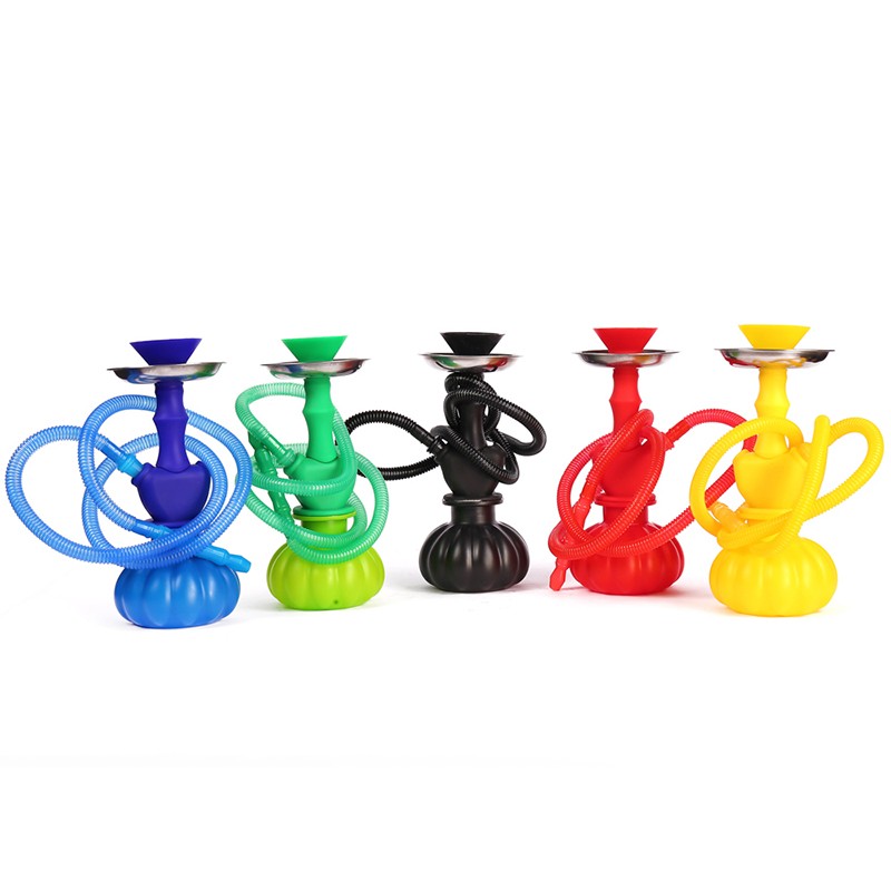 wholesale Small Pocket Plastic Pumpkin Bottle Hookah with Silicone Hose (WY-113)