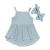 Import Wholesale Soft ribbed summer  girls clothes top with headband boutique kids clothing shirts from China