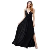 wholesale viscose black long fitted slip summer sexy ladies backless women party evening dresses