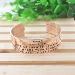 Wholesale Waterproof High Quality Hypoallergenic Spiritual Engraving Trendy Custom 18K Gold Plated Stainless Steel Jewelry
