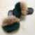 Import Wholesale women fur slides slippers real fox fur slides genuine fur slide sandals from China
