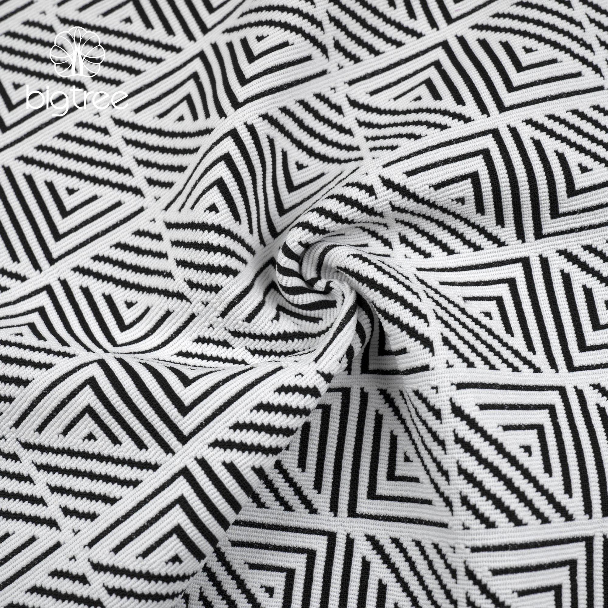 Wholesale Yarn Dyed Jacquard Double Layer Geometrical Coat Jacket  98%Polyester 2%Spandex Fabric