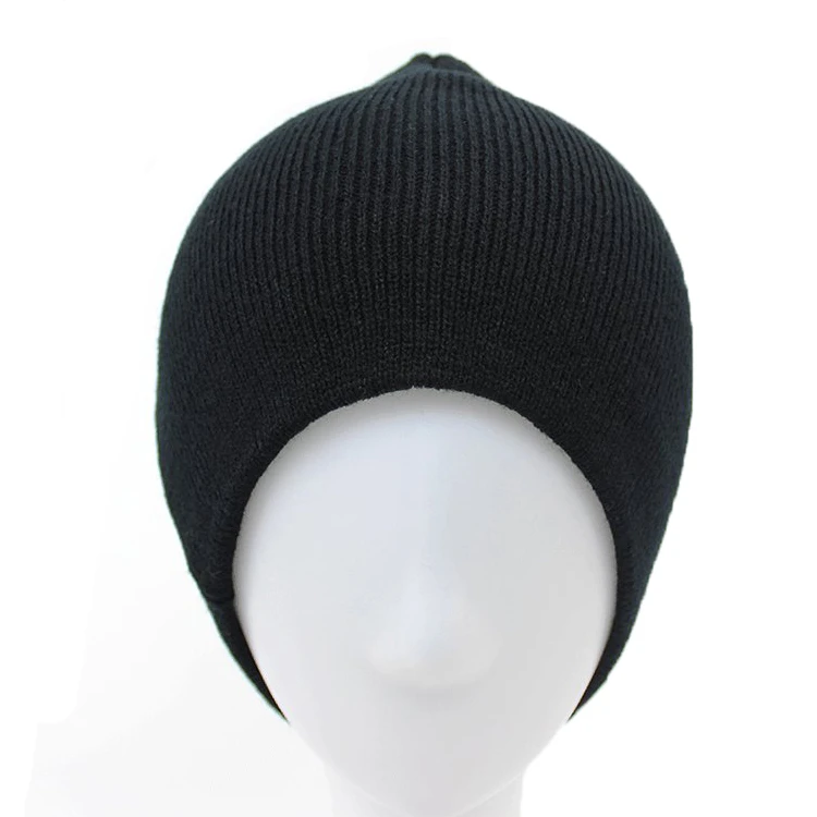 Winter Warm Fashion Promotional Custom Plain Knitted Beanie Hat