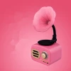 Wireless audio speaker flower mini wooden speaker retro high volume phonograph speaker portable
