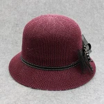 Women round top straw hat formal hat