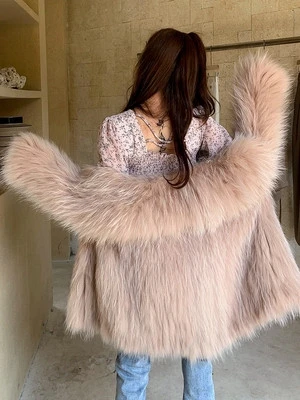 Womens Fur Coats Fashion Real Fur Coats Raccoon Fur Coats