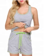 womens sleepwear racerback tank top and shorts loungewear  nighty pajamas sleepwear set