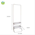 Wooden Hall Entryway Clothes Hanger Coat Hanging Stand Shelf with Hook 3-Tier Shoe Rack Bench