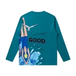Workout Sun Protection High Quality T shirt Men Fitted Sublimation  Printed Fishing Long Sleeve Polyester T-shirt