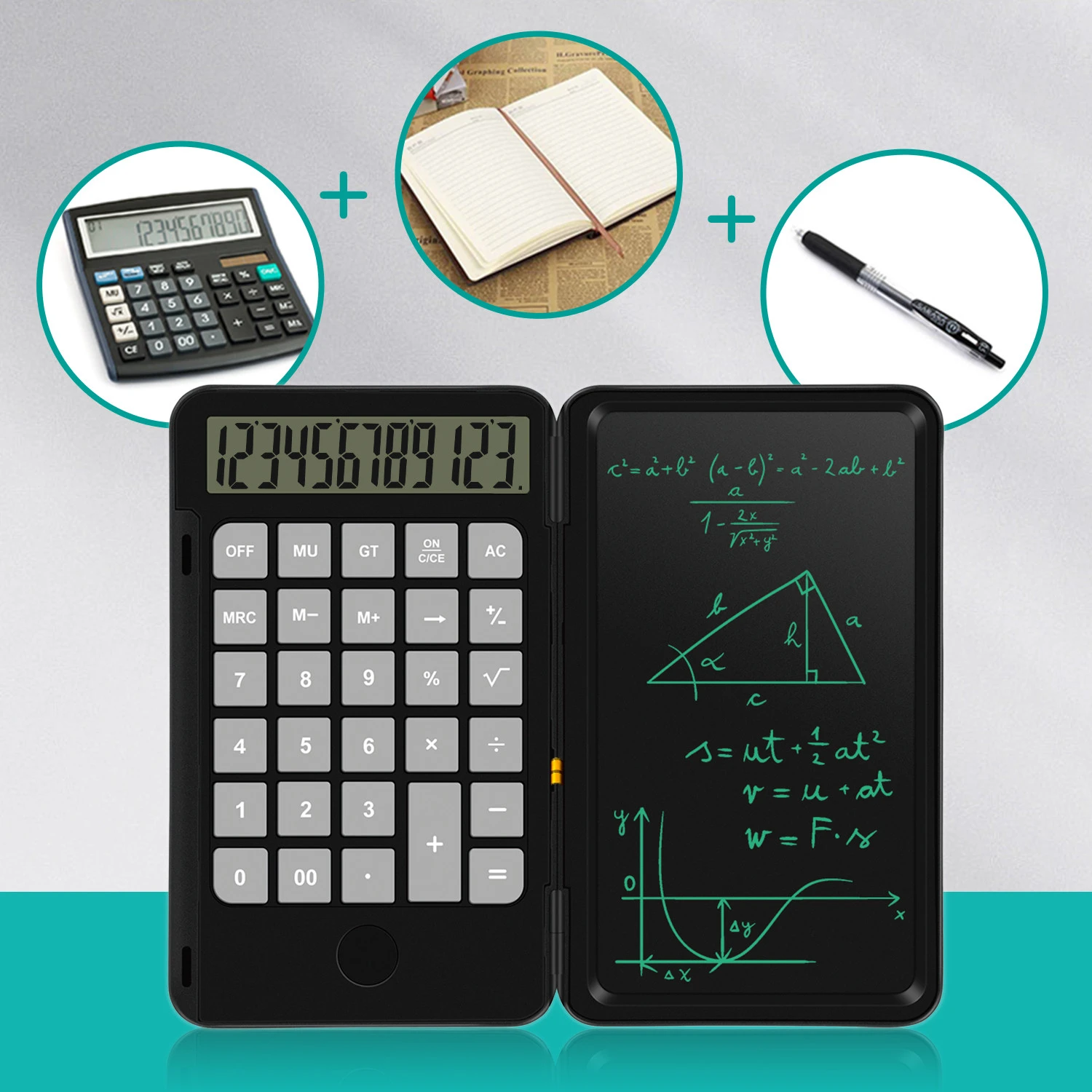 Writing Tablet Electronic Drawing Board Rechargeable 12 Digit Lcd Display Calculator