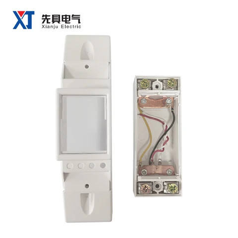 XJ-6 2P Electric Energy Meter Shell Single Phase Flame Retardant Electricity Meter Housing Case Diverter 35mm Guide Rail Type