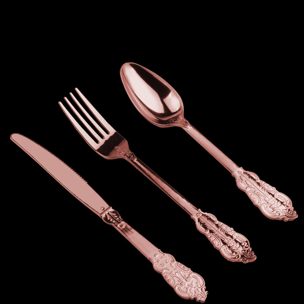 Xueli Silver Plastic Disposable Plastic Cutlery Include Forks Knife Spoons Silverware Cutlery For Banquet Party Supplies