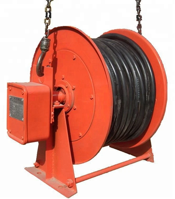 YC Spring Loaded Cable Reel of slip ring built-in cable drum