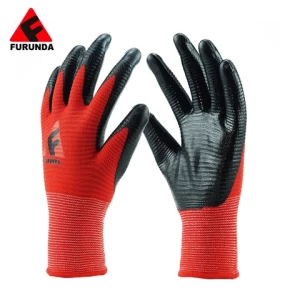 Zebra Polyester with Nitrile Coated Safety Working Gloves for Industry