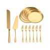 Wholesales stainless steel metal cake shovel knife and fork set cake knife and server set wedding cake knife set