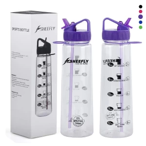 Dark Purple Transparent Straw Bottle Multi color custom color bottle OEM direct Factory China