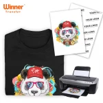 Winner Transfer Free Sample Inkjet Easy to Operate Pack of 100 Sheets Dark Heat Transfer Paper for T-shirts