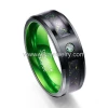 Gree aluminum  inlay tungsten rings with cz