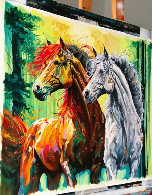 horse paintings on canvas