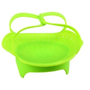 100% Food Grade  Silicone Vegetable Steamer Cooking Steamer With Locking Handles Cooking Tool