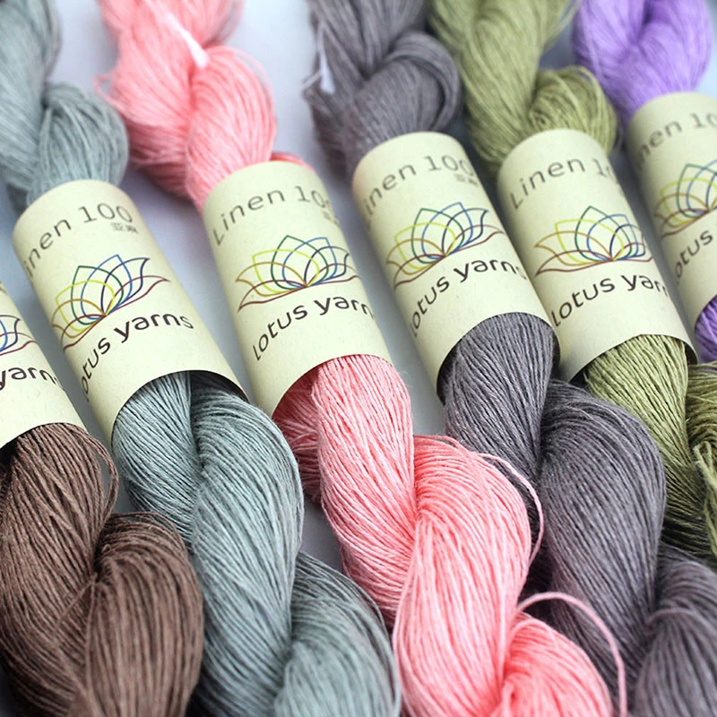 100% Linen Natural Yarn Hand Knitting Yarn Colored yarn