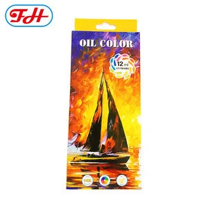 12 colors oil paint color drawing set can do customer logos