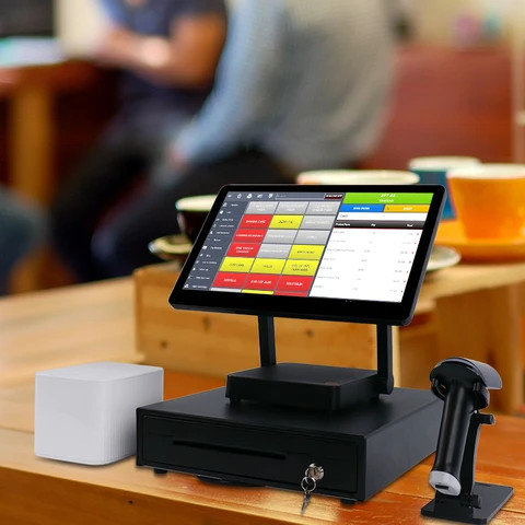 15 inch POS Terminal Windows/Android touch screen POS All In One With Dual Display