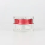 Round Red Colored Acrylic Cosmetic Rose Cream Jar 15g, 100g