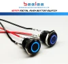 16mm push button switch  black metal momentary with LED