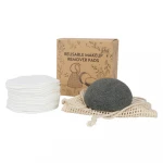 16Pcs Reusable Cotton Make up Facial Remover Double layer Pads Nail Cleaning bamboo makeup remover pads