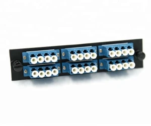 1U 6 Port 12 Port Fiber Optic Adapter Panel Loaded Connector Adapter Plate Rack Patch Panel With Adapters