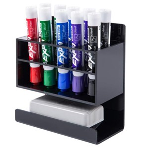 2- tierwall mounted acrylic dry erase display holder whiteboard marker shelf stand for school