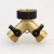 Import 2 way garden y brass water pipe hose connector from China