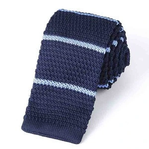 2018 Mens High Quality Knitted Tie Silk Fashion Corbata Red And Dark Blue Knitted Tie