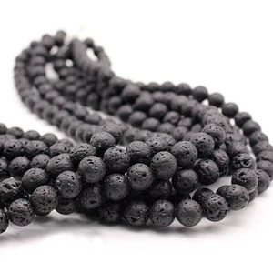 2019 Wholesale High Quality 8mm Custom Bracelet Loose Beads Natural Lava Beads