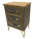 2020 Home Products Fashion 3-5 Drawers Wood  PU and Iron Living Room Cabinet and Bedroom Furniture Nightstands Bedside Table