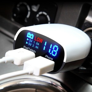 2020 new design rotatable LED dual usb car charger