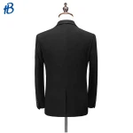 2020 new style black TR fabric handkerchief 3 piece coat pant men suit from turkey