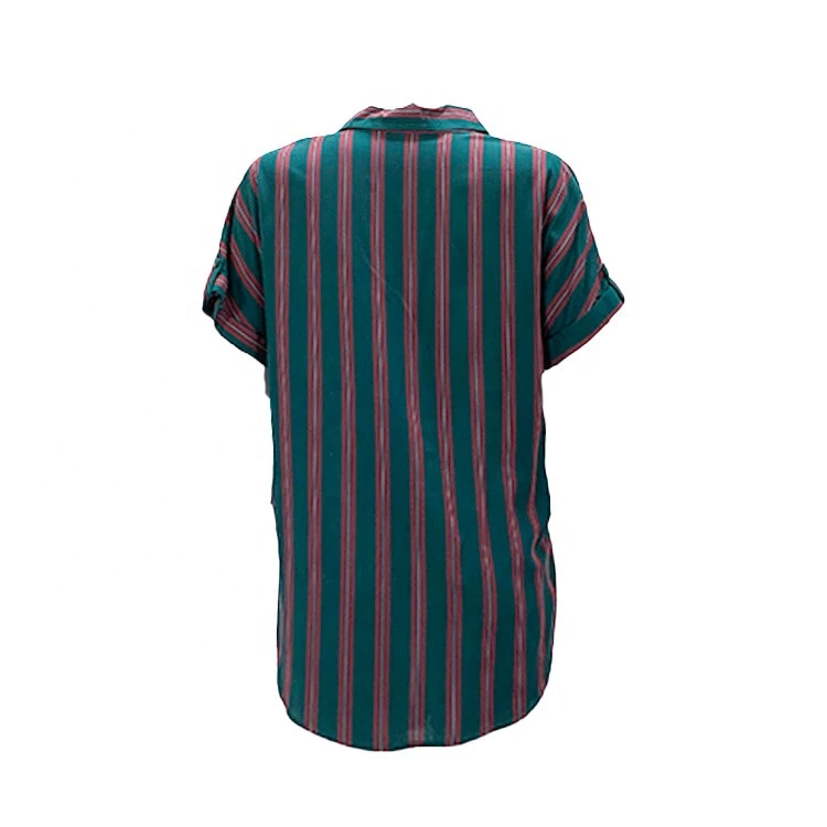 2020 tank top shirt blouses for women 100% rayon stripe yarn dye blue stripes