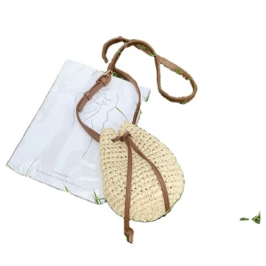 2020 Wholesale Moroccan Women Beach Rattan Canvas Straw Clutch Basket Kids Wicker Messenger Bags With Tassel  Handmade Salvador