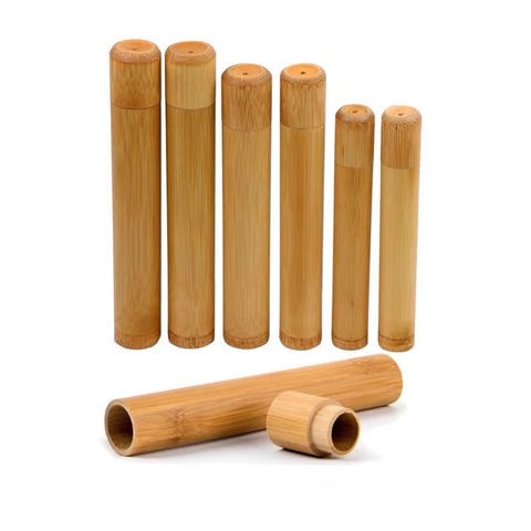 2021 Wholesale Eco-friendly bamboo travel case  bamboo toothbrush  case