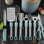 2022 New Wholesale kitchen accessories 9pcs stainless steel kitchen gadgets set vegetable fruits tools set
