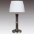 Import 28&quot; Faceted Crystal/Polished Nickel Table Lamp with one medium socket and White Linen Round Hardback Shade from China